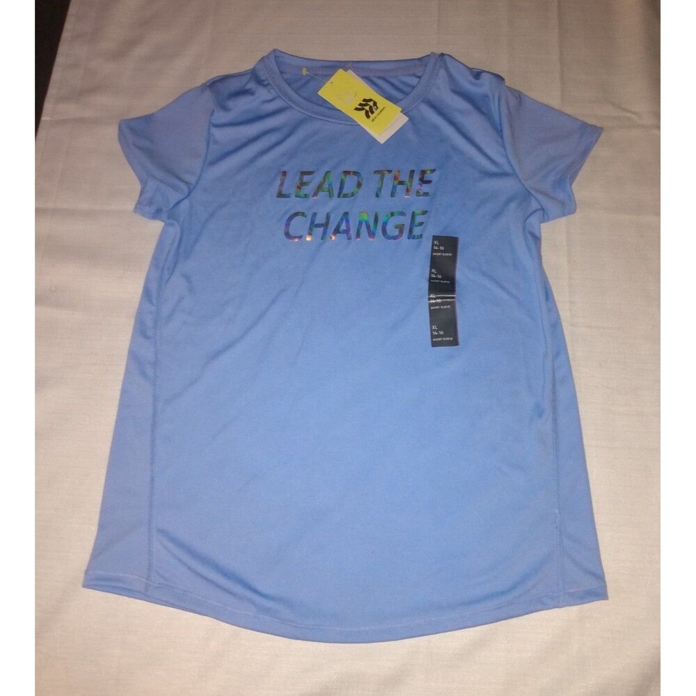Girl's XL 14/16 purple T-shirt short sleeve LEAD THE CHANGE UPF 50